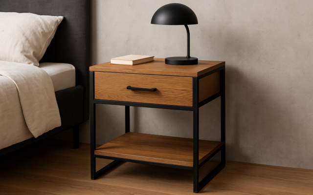 Stolik nocny w stylu loft – funkcjonalność i surowa estetyka